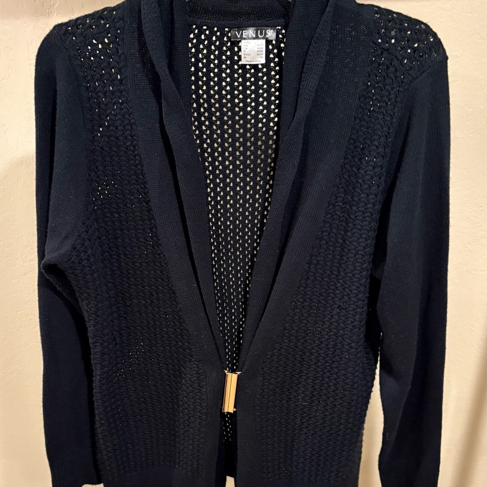 VENUS Women's black Open-Front Cardigan